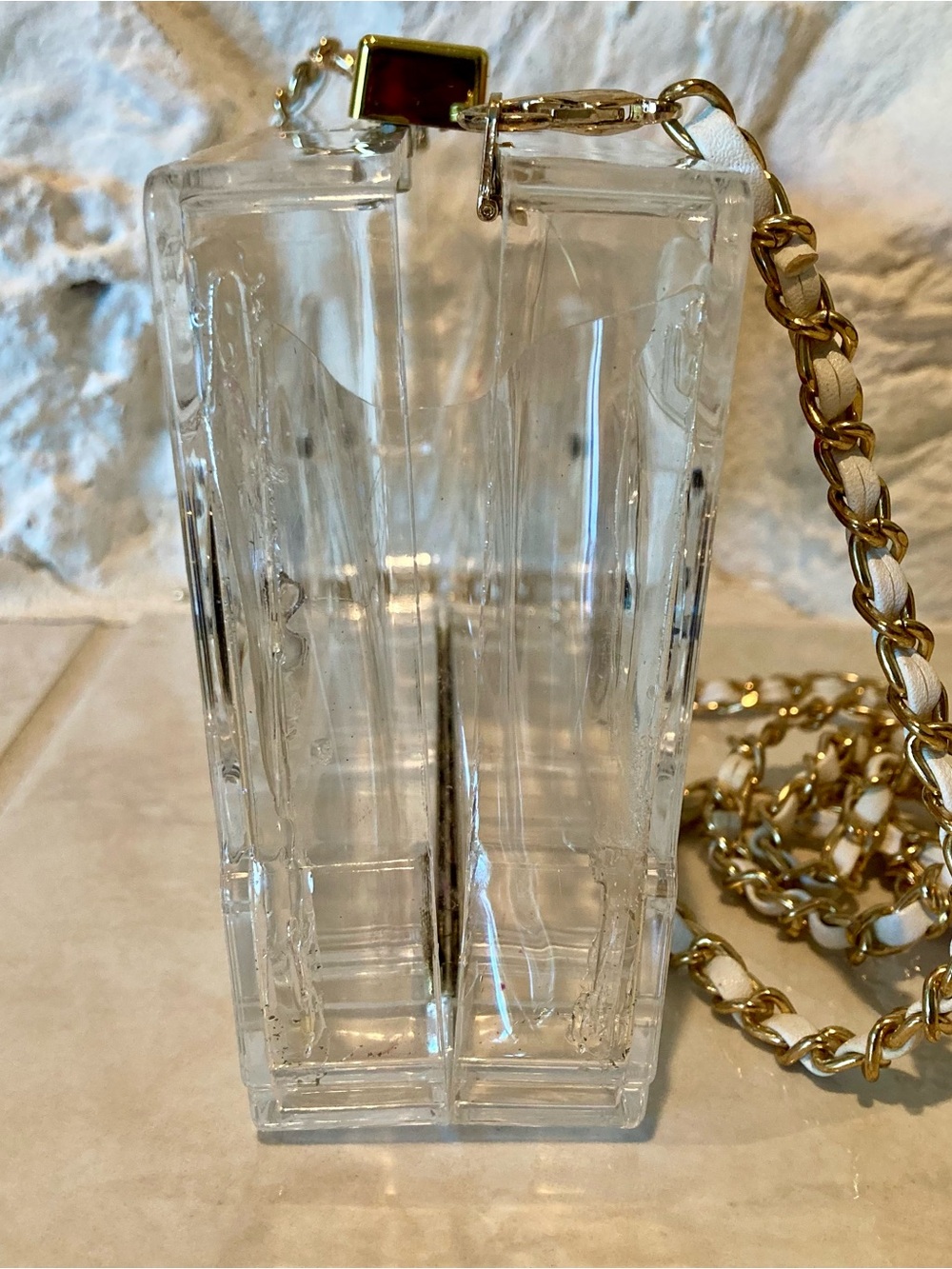 80’s PARTY READY Retro Cassette Tape Crossbody Bag - Clear w/Black & Red Detail - Picture 16 of 16